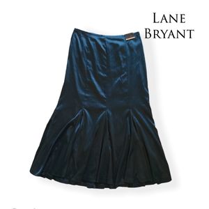 LANE BRYANT Flare Satin Midi Skirt - Size 14/16